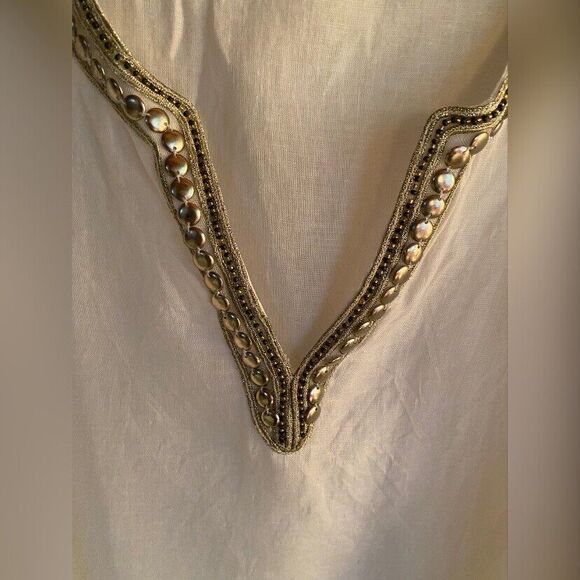 J. Jill Love Linen Blouse Women’s Large Linen Studded Bell Sleeves Fairy - Picture 3 of 7